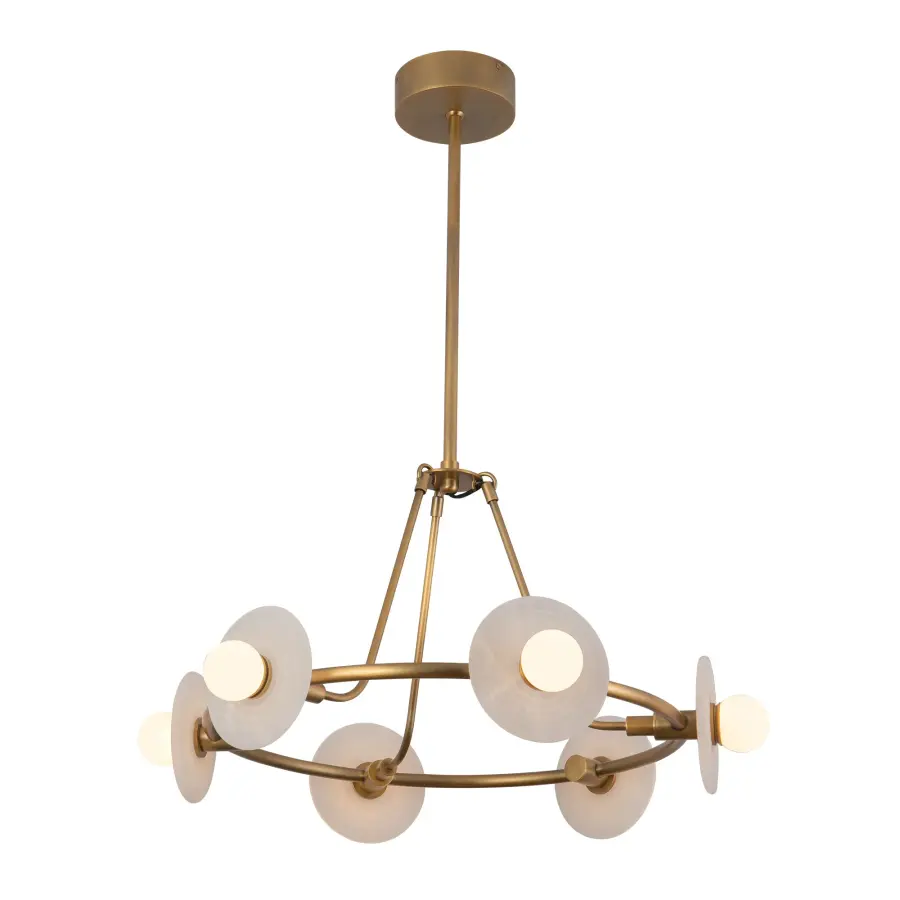Dahlia 28-Inch Chandelier in Vintage Brass - Image 2