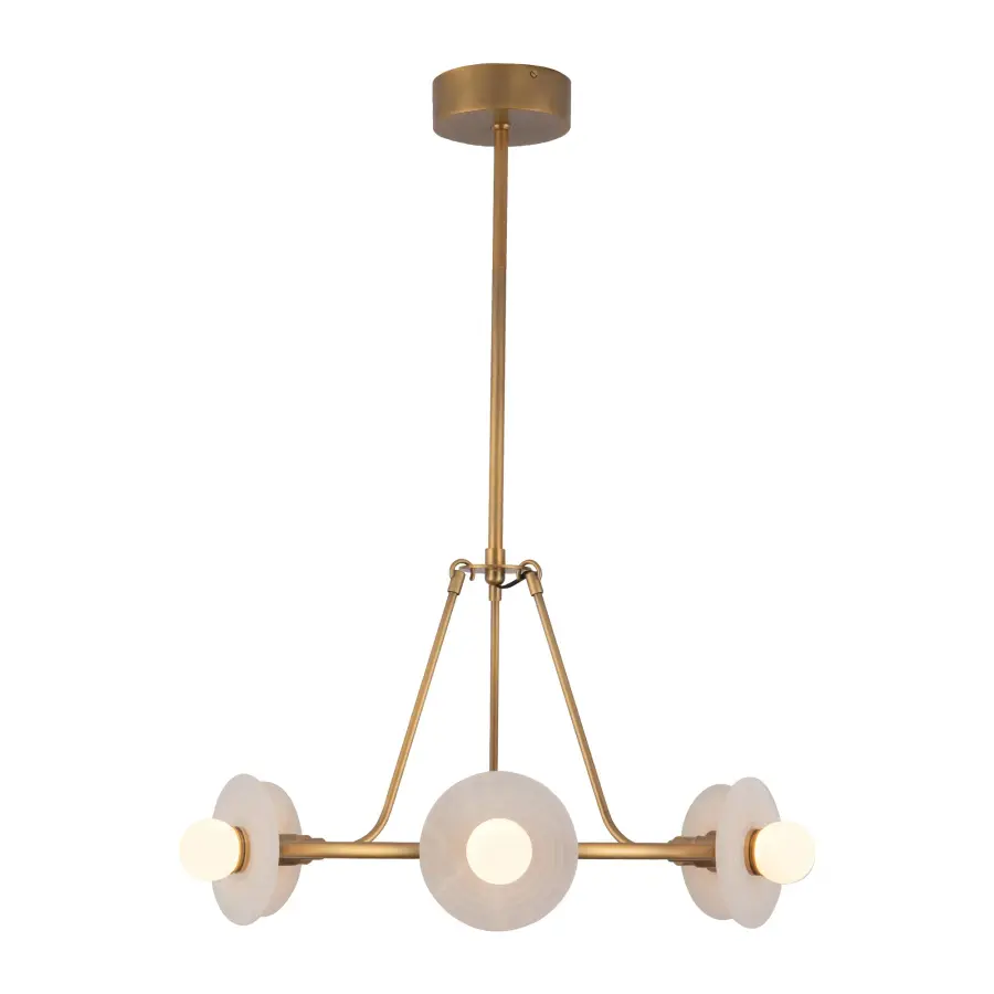 Dahlia 28-Inch Chandelier in Vintage Brass - Image 3