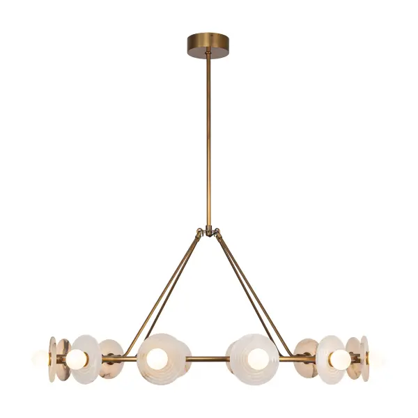 Dahlia 46-Inch Chandelier in Vintage Brass - Image 11