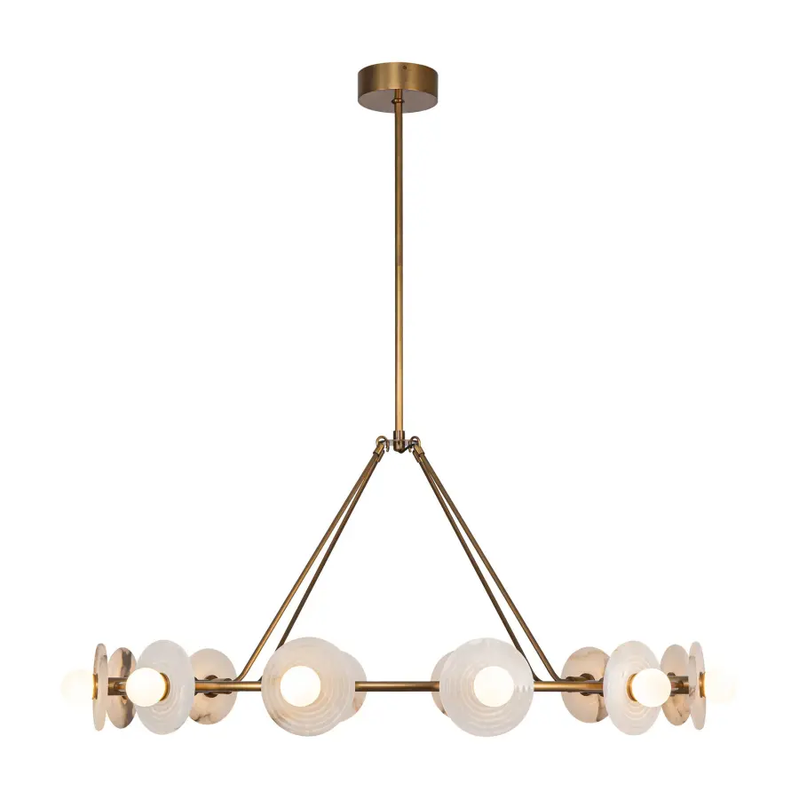 Dahlia 46-Inch Chandelier in Vintage Brass - Image 11