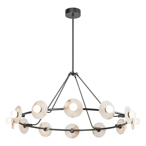 Dahlia 46-Inch Chandelier in Vintage Brass - Image 7