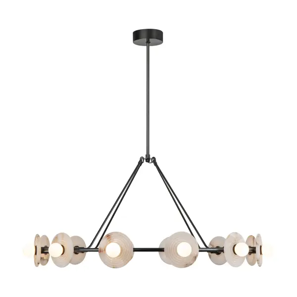 Dahlia 46-Inch Chandelier in Vintage Brass - Image 8