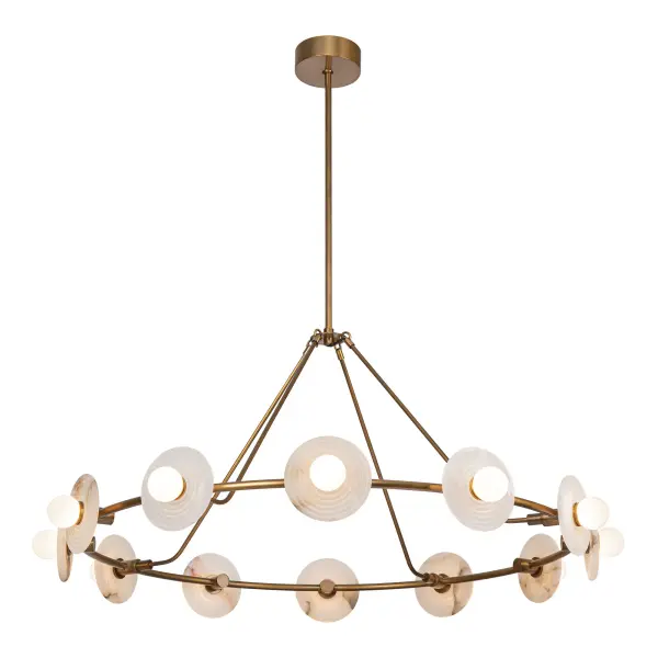 Dahlia 46-Inch Chandelier in Vintage Brass - Image 10