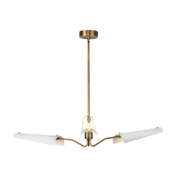 The Osorio 46-inch chandelier masterfully blends mid-century modern aesthetics with Scandinavian design principles. Its luxurious matte black and vintage brass finish creates a sophisticated mixed-metal look that transcends design styles.