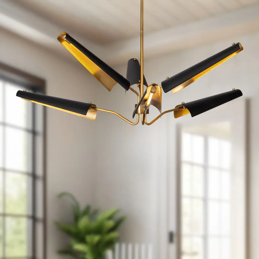 Stunning Mid-Century Statement Piece with Mixed-Metal Elegance - Image 4