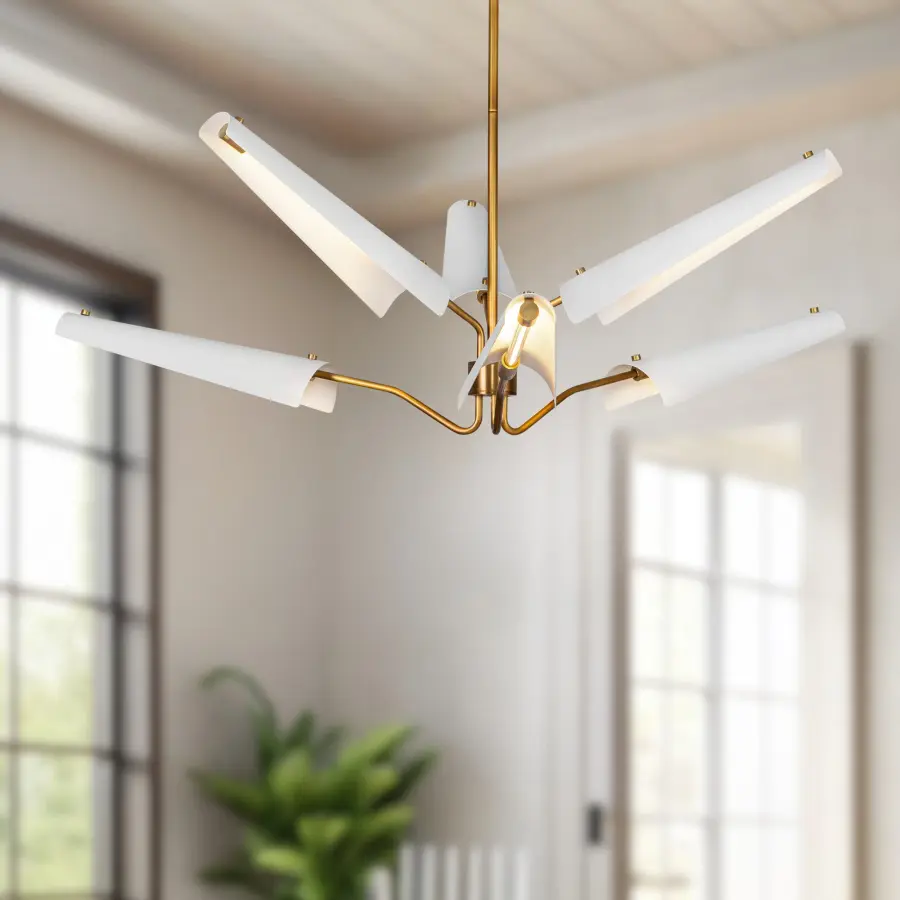 Stunning Mid-Century Statement Piece with Mixed-Metal Elegance - Image 5