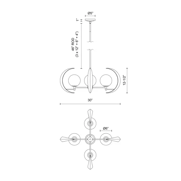 Celeste 30-Inch Chandelier in Urban Bronze - Image 4