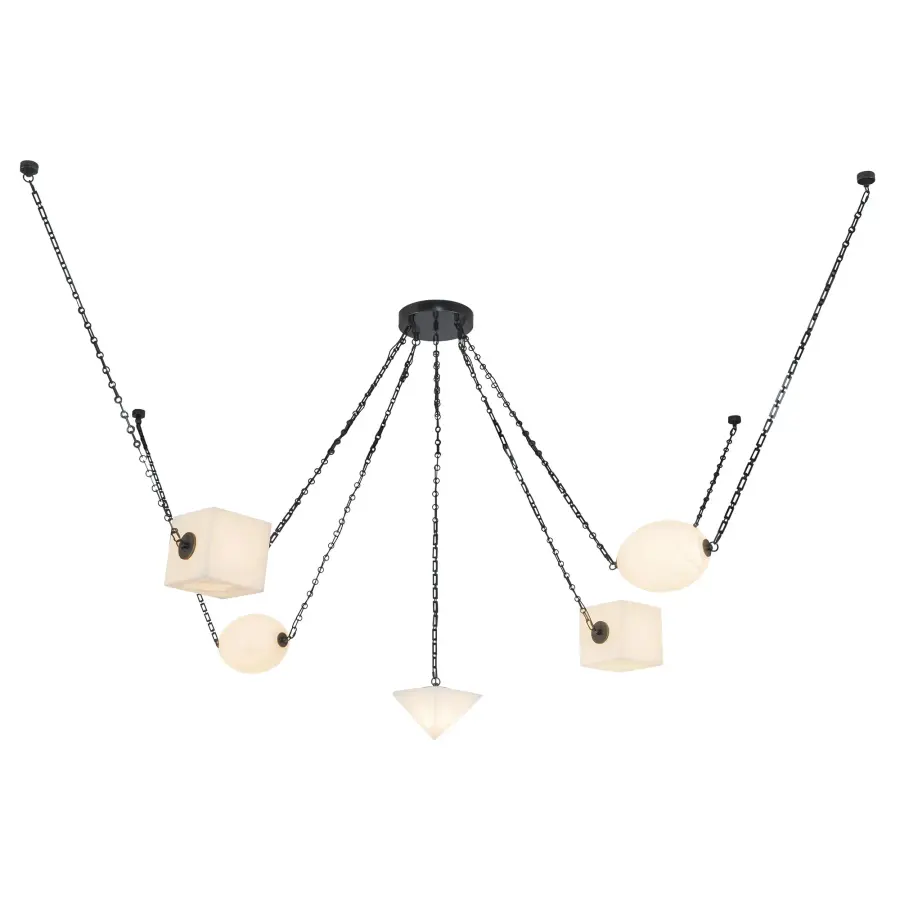 Mineral 5-Light Chandelier in Patina Bronze - Image 1