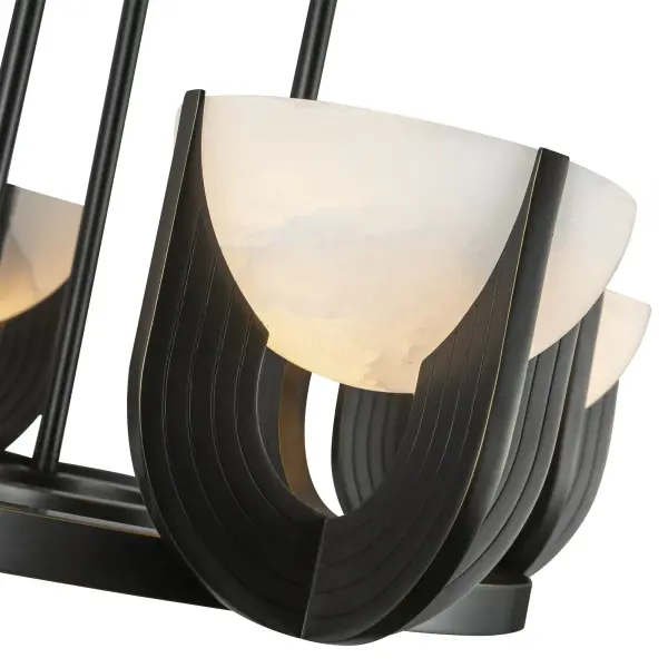 Colette 23-Inch Chandelier in Urban Bronze with Alabaster - Image 5