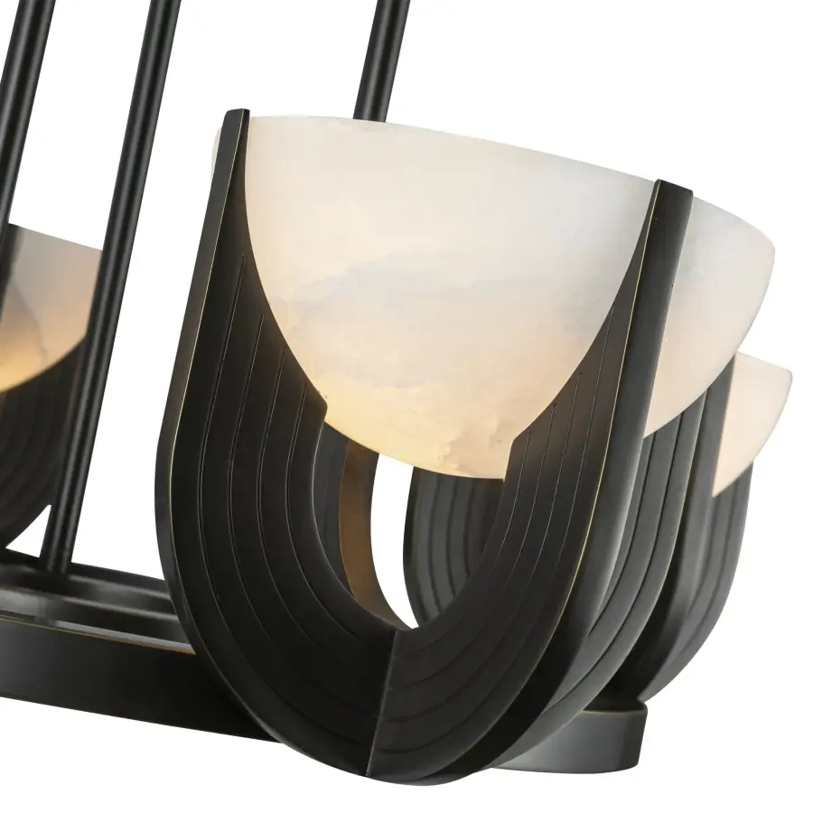 Colette 23-Inch Chandelier in Urban Bronze with Alabaster - Image 5