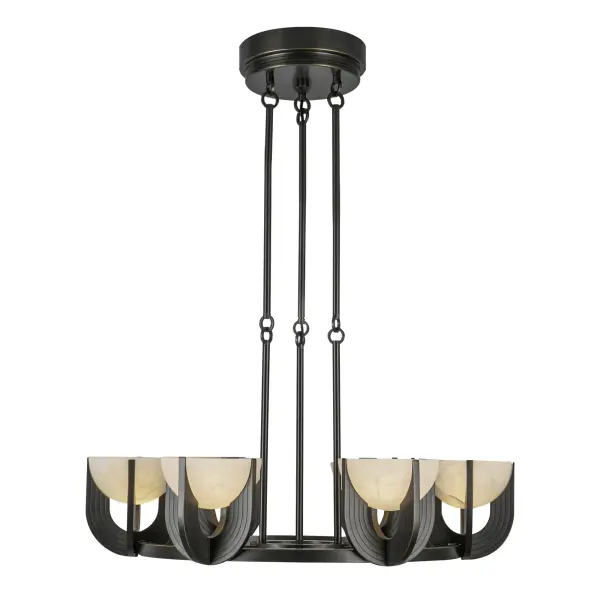 Colette 27-Inch Chandelier in Urban Bronze with Alabaster - Image 4