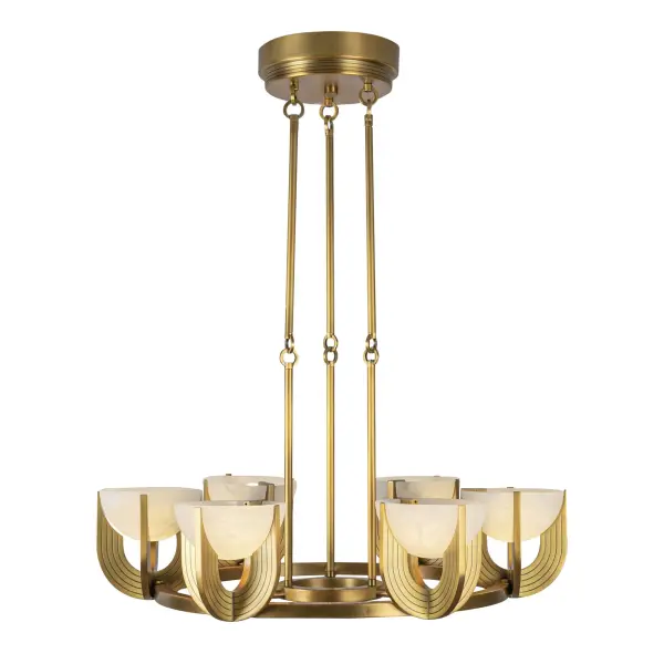 Colette 27-Inch Chandelier in Urban Bronze with Alabaster - Image 6