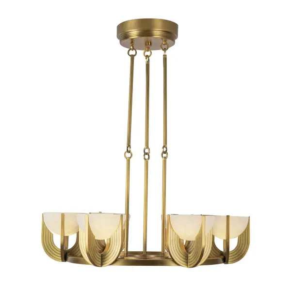 Colette 27-Inch Chandelier in Urban Bronze with Alabaster - Image 7