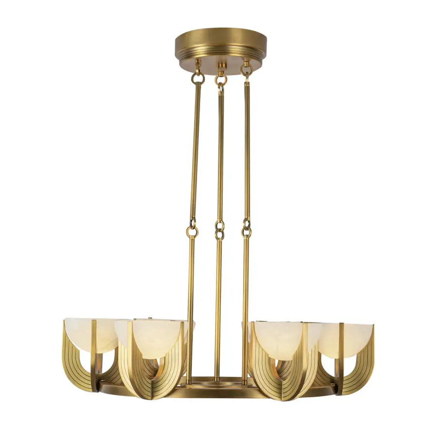 Colette 27-Inch Chandelier in Urban Bronze with Alabaster - Image 7