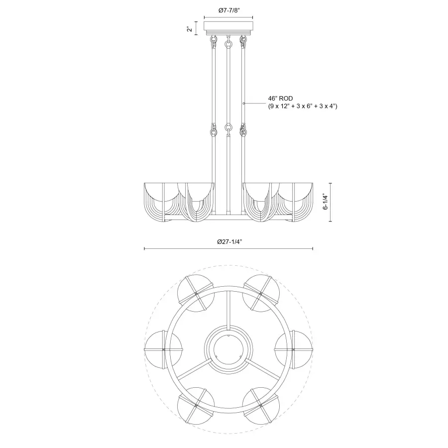 Colette 27-Inch Chandelier in Urban Bronze with Alabaster - Image 10