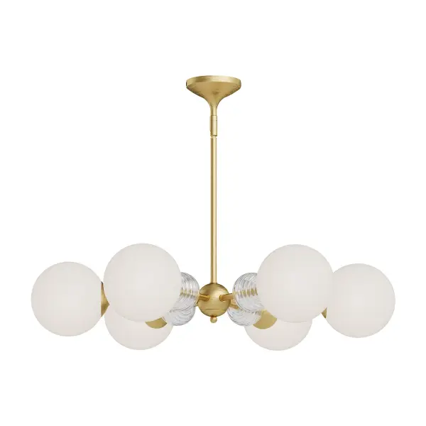 Celia 30-Inch Chandelier in Matte Black with Opal Glass - Image 4