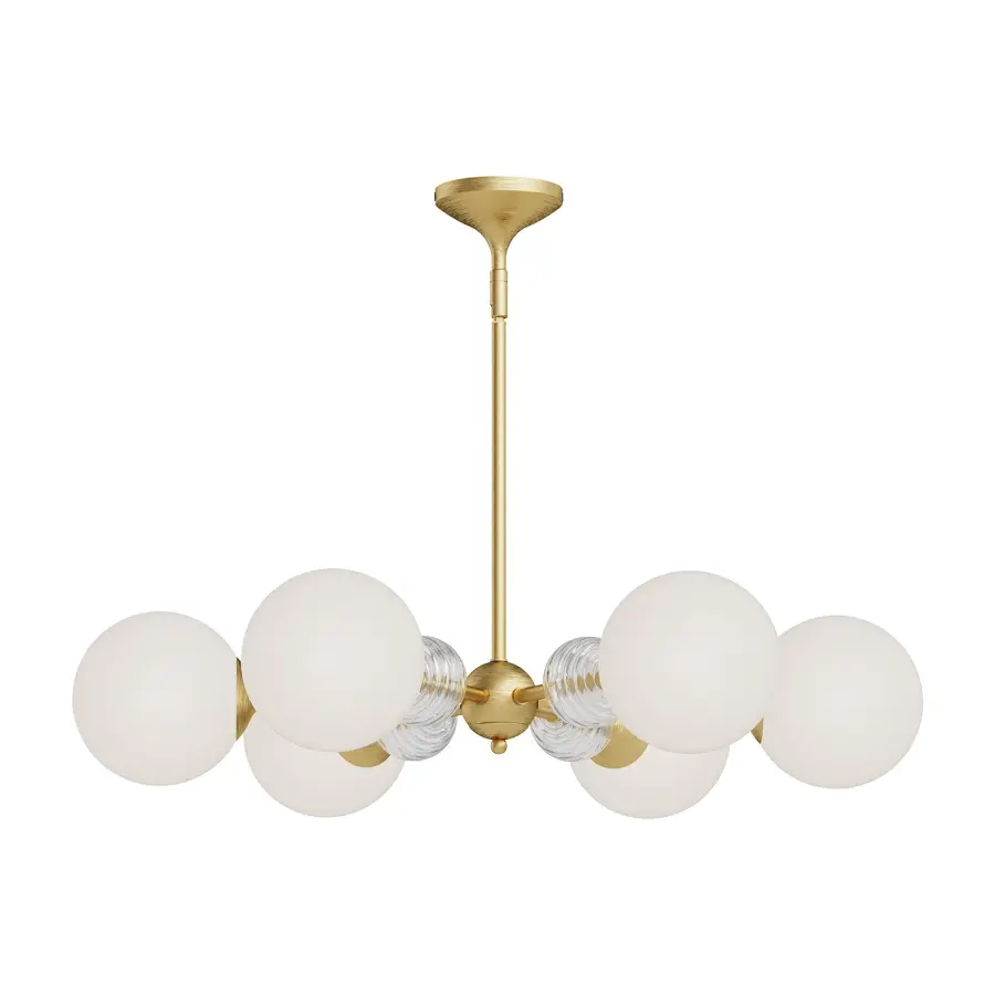 Celia 30-Inch Chandelier in Matte Black with Opal Glass - Image 4