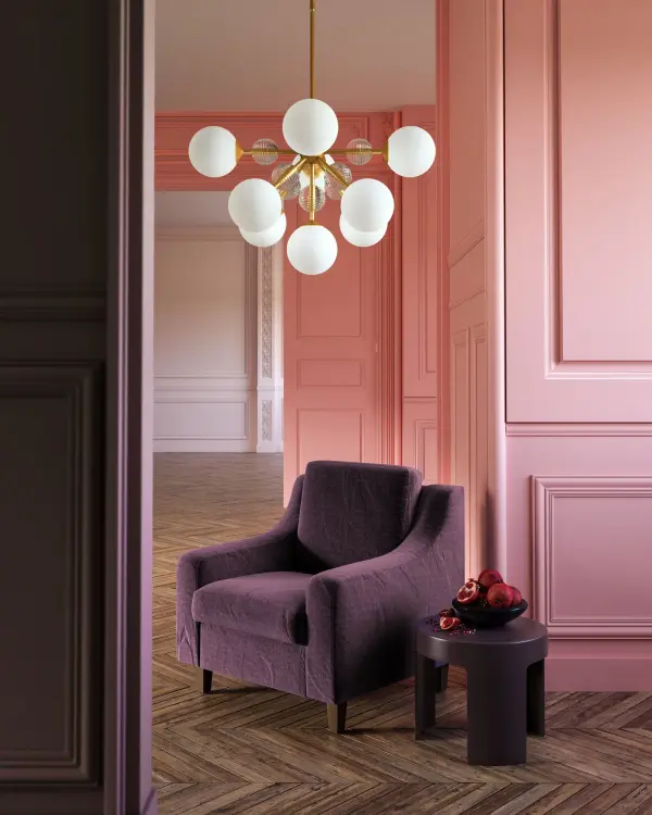 Celia 31-Inch Chandelier in Matte Black with Opal Glass - Image 3