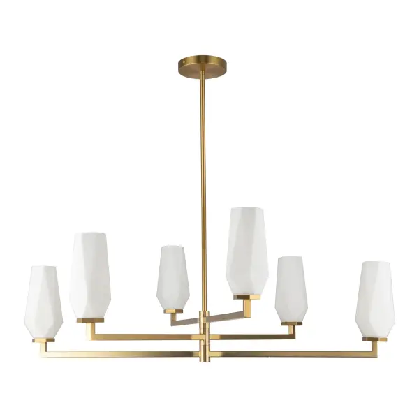 Krysta 35-Inch Chandelier in Matte Black with Opal Glass - Image 6