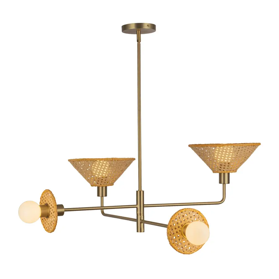 Piper 38-Inch Chandelier in Brushed Gold - Image 1