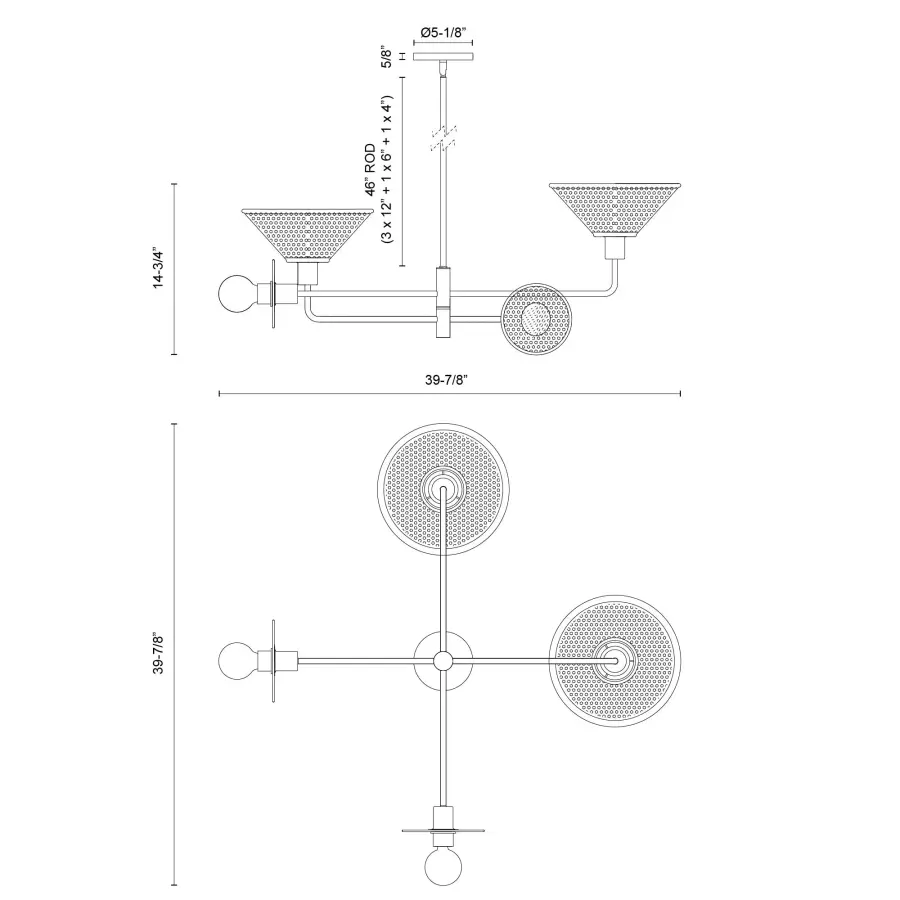 Piper 38-Inch Chandelier in Brushed Gold - Image 12