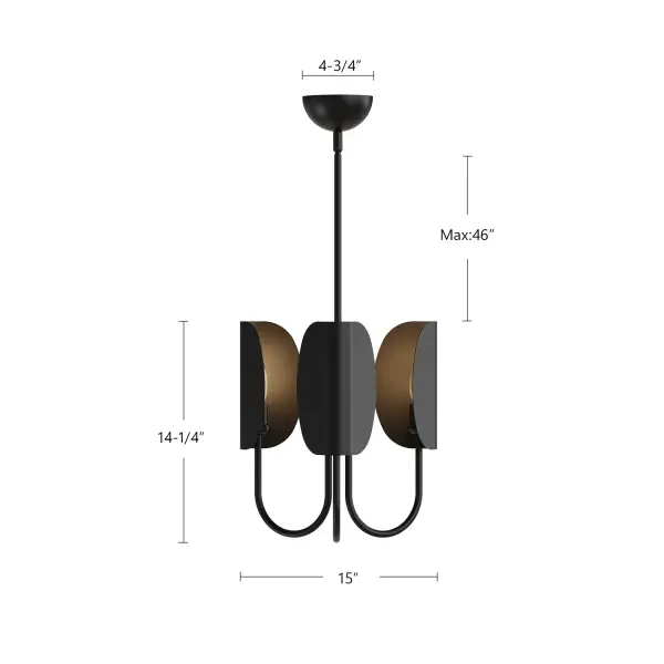 Seno 15-Inch Chandelier in Aged Gold - Image 11