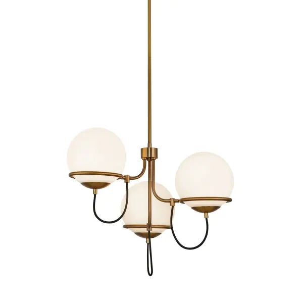 Alba 23-Inch Chandelier in Matte Black with Opal Glass - Image 11