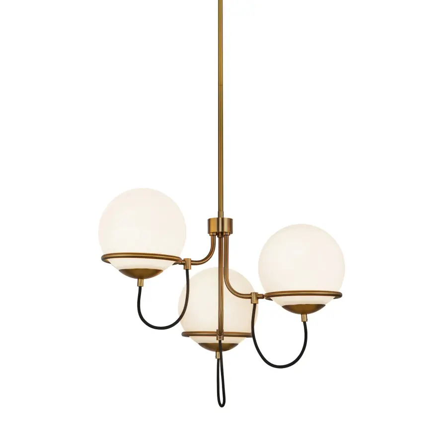 Alba 23-Inch Chandelier in Matte Black with Opal Glass - Image 11