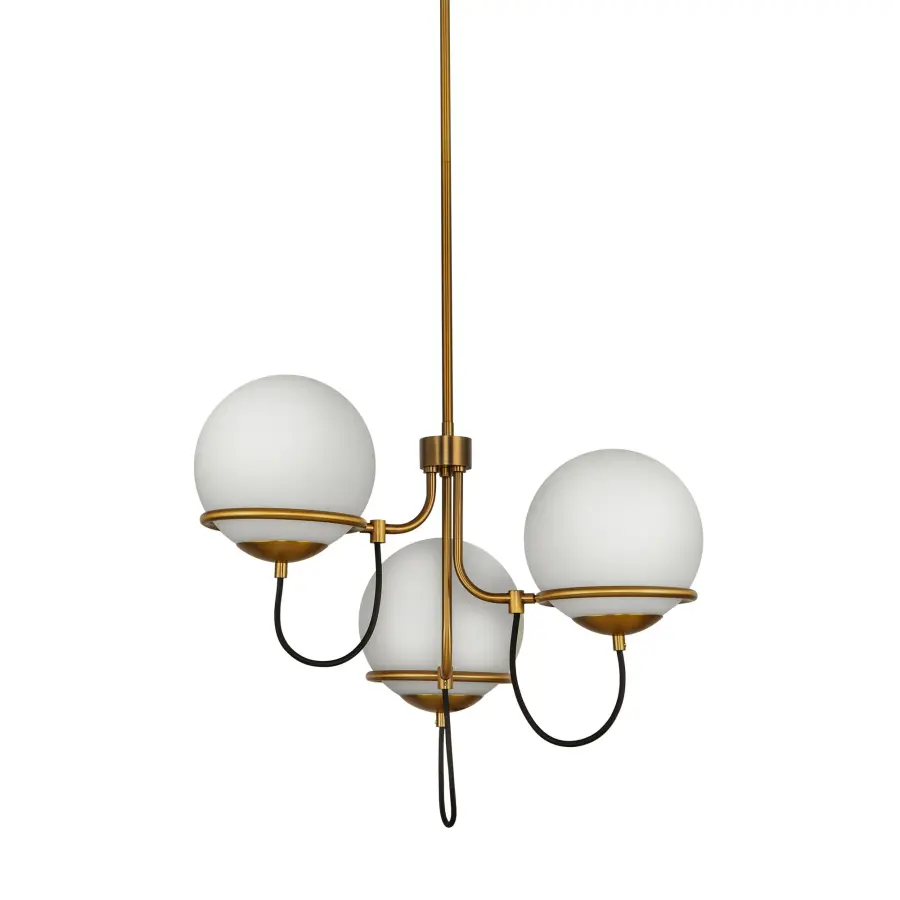Alba 23-Inch Chandelier in Matte Black with Opal Glass - Image 12