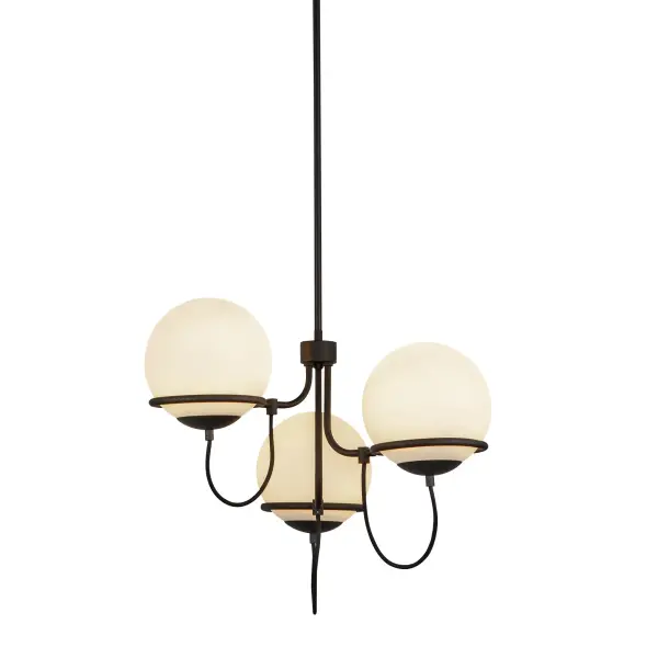 Alba 23-Inch Chandelier in Matte Black with Opal Glass - Image 6