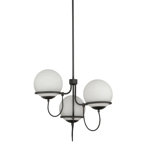 Alba 23-Inch Chandelier in Matte Black with Opal Glass - Image 7