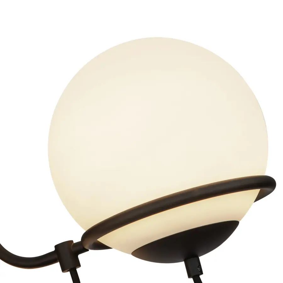Alba 23-Inch Chandelier in Matte Black with Opal Glass - Image 8