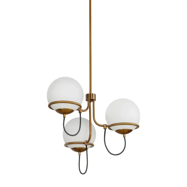 Alba 23-Inch Chandelier in Matte Black with Opal Glass - Image 10