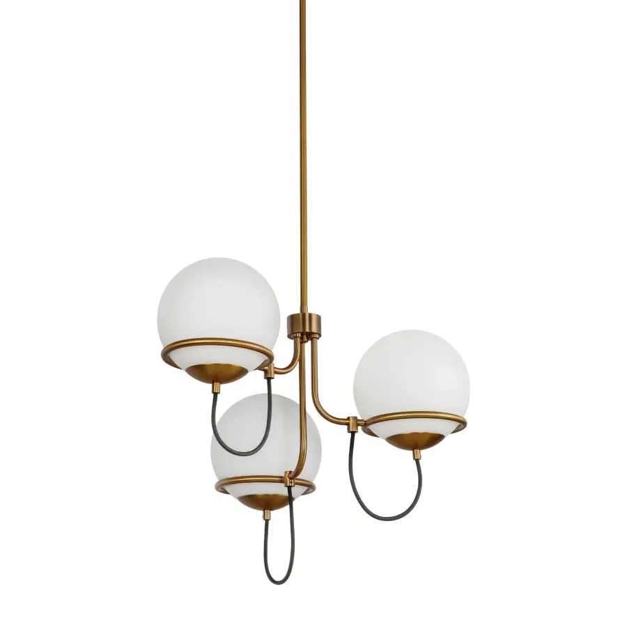 Alba 23-Inch Chandelier in Matte Black with Opal Glass - Image 10