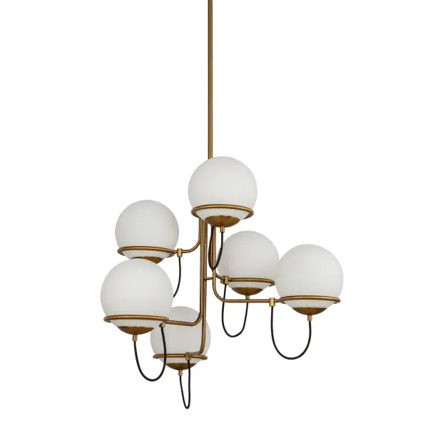 Alba 32-Inch Chandelier in Matte Black with Opal Glass - Image 11