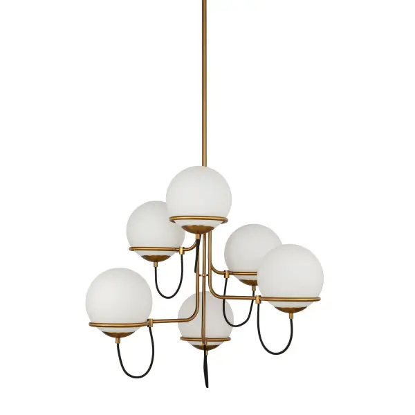 Alba 32-Inch Chandelier in Matte Black with Opal Glass - Image 9