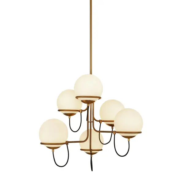 Alba 32-Inch Chandelier in Matte Black with Opal Glass - Image 10