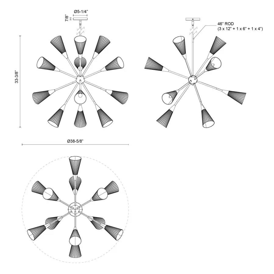 Cosmo 39-Inch Sputnik Chandelier - Image 17