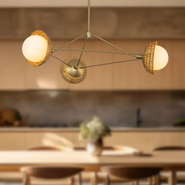Perth 40-Inch Chandelier in White with Opal Glass - Image 2
