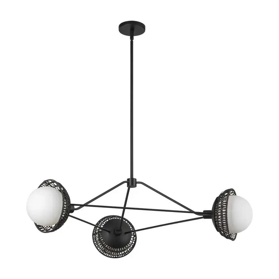 Perth 40-Inch Chandelier in White with Opal Glass - Image 11