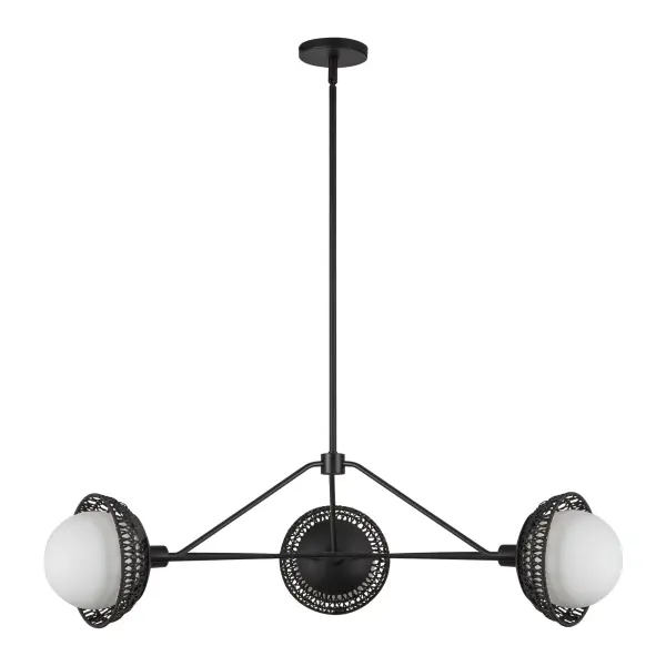 Perth 40-Inch Chandelier in White with Opal Glass - Image 12