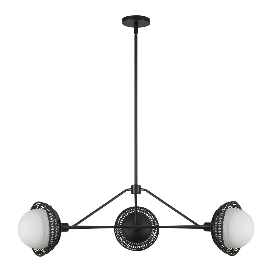 Perth 40-Inch Chandelier in White with Opal Glass - Image 12