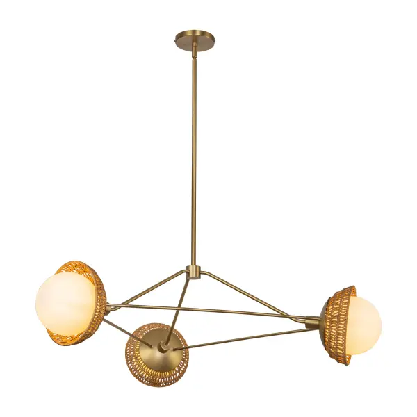 Perth 40-Inch Chandelier in White with Opal Glass - Image 14