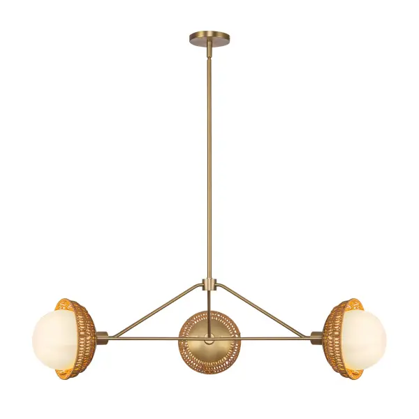 Perth 40-Inch Chandelier in White with Opal Glass - Image 15