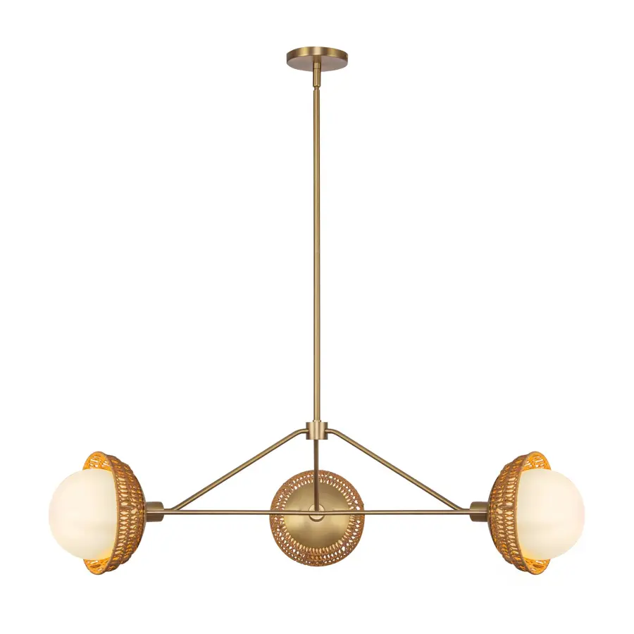 Perth 40-Inch Chandelier in White with Opal Glass - Image 15