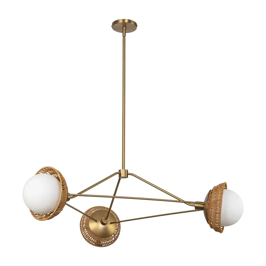 Perth 40-Inch Chandelier in White with Opal Glass - Image 16