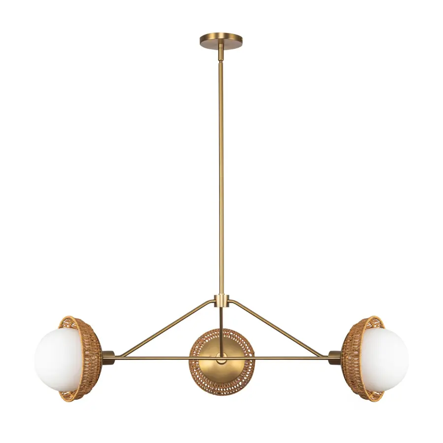 Perth 40-Inch Chandelier in White with Opal Glass - Image 17