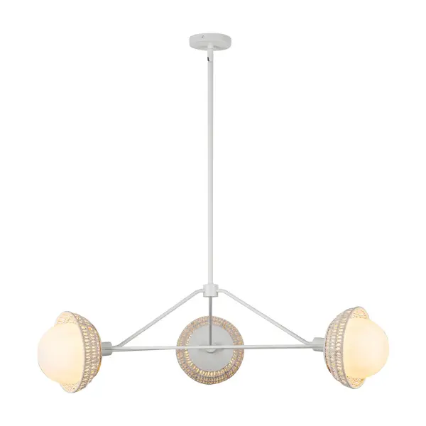 Perth 40-Inch Chandelier in White with Opal Glass - Image 5