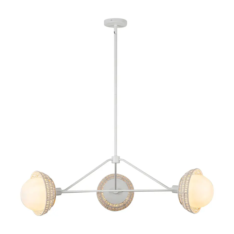 Perth 40-Inch Chandelier in White with Opal Glass - Image 5