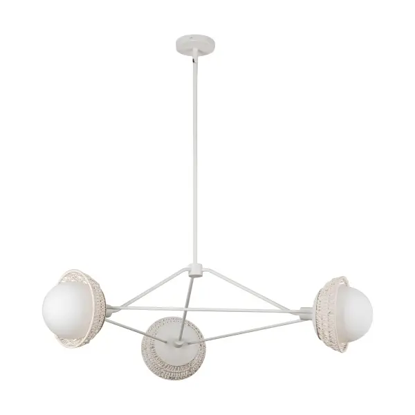 Perth 40-Inch Chandelier in White with Opal Glass - Image 6